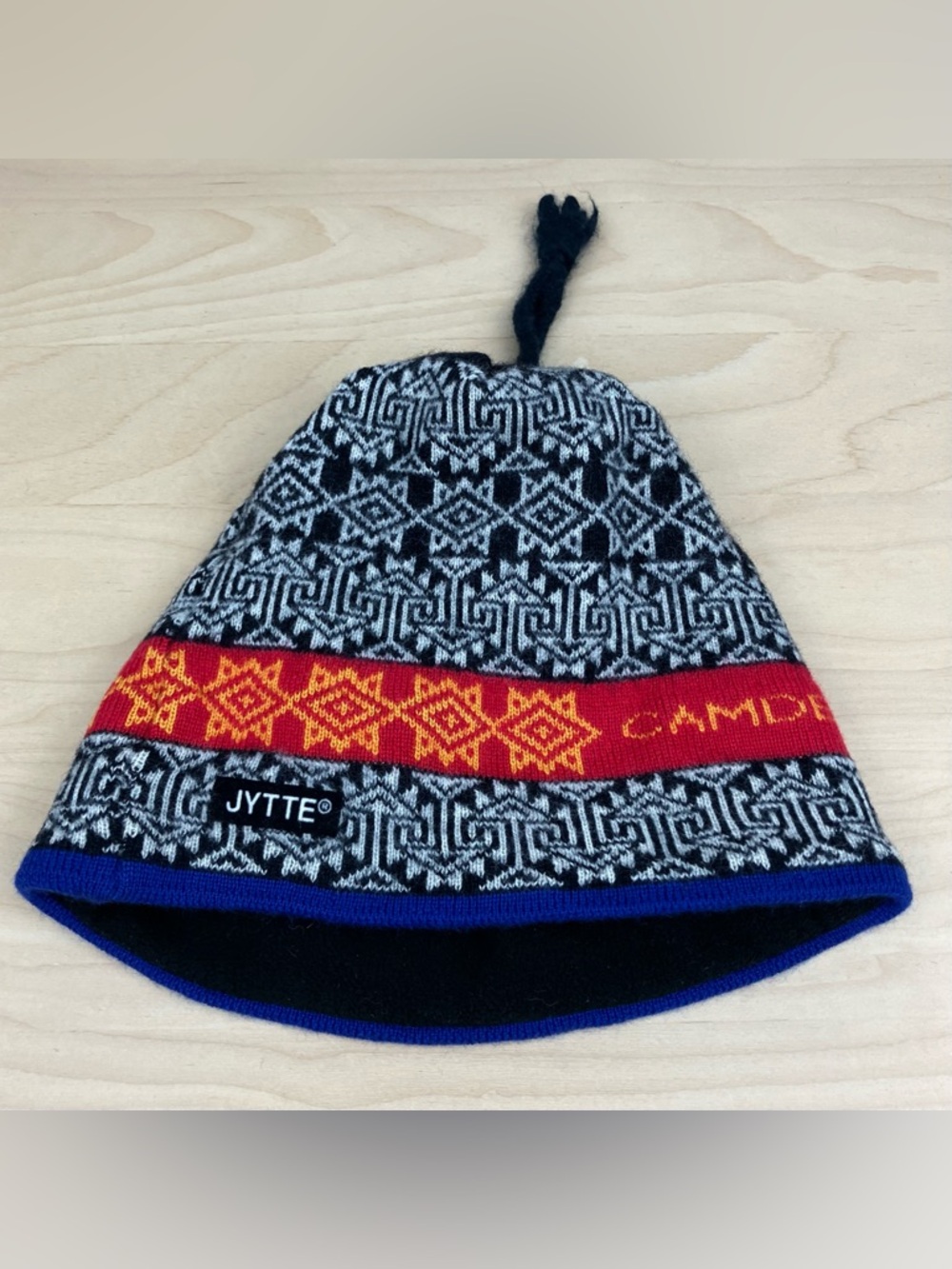 Jytte Winter Beanie Hat Tassel 100% Merino Wool Camden Snow Bowl Maine Cap